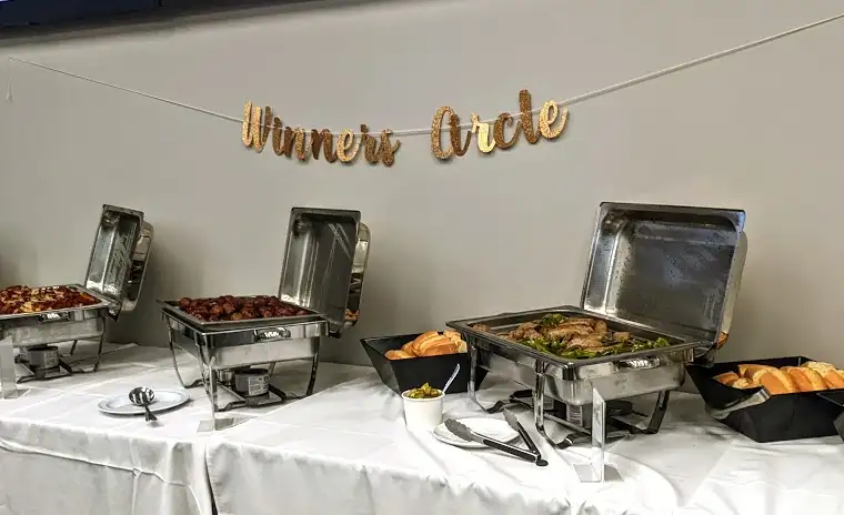 Professional catering buffet setup