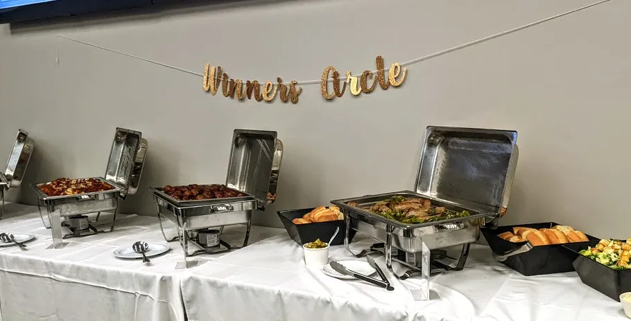 Professional catering buffet setup
